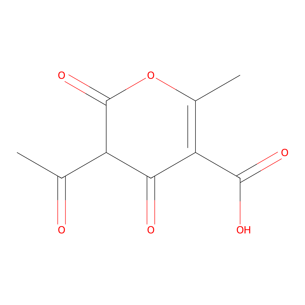 3-Acetyl-6-methyl-2,4-dioxo-3,4-dihydro-2h-pyran-5-carboxylic acid molecular structure, CAS 5422-16-2
