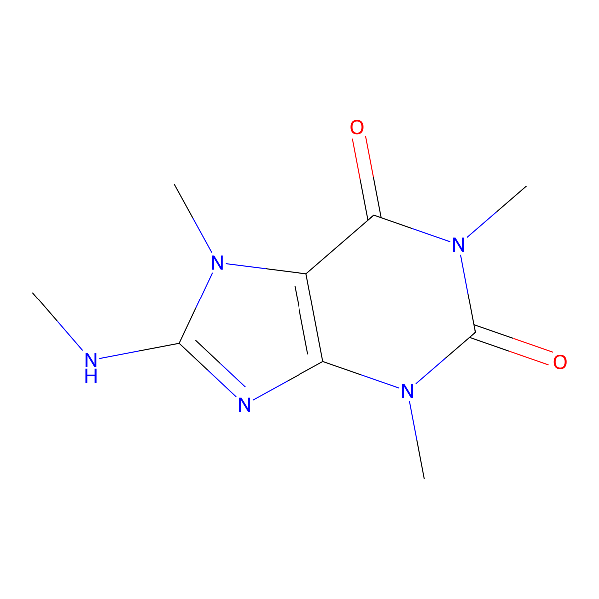 8-Methylaminocaffeine molecular structure, CAS 5422-30-0