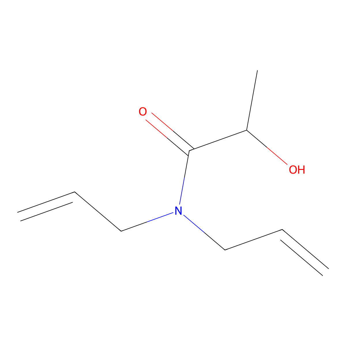 N,N-diallyl-2-hydroxypropanamide molecular structure, CAS 5422-38-8