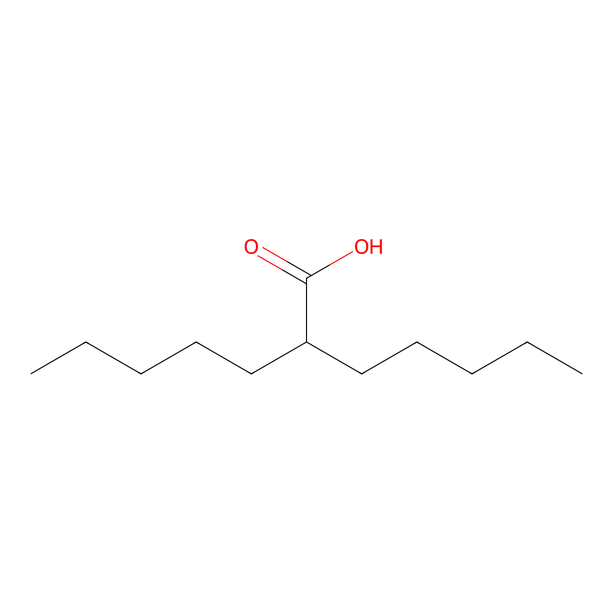 Dipentylacetic acid molecular structure, CAS 5422-52-6