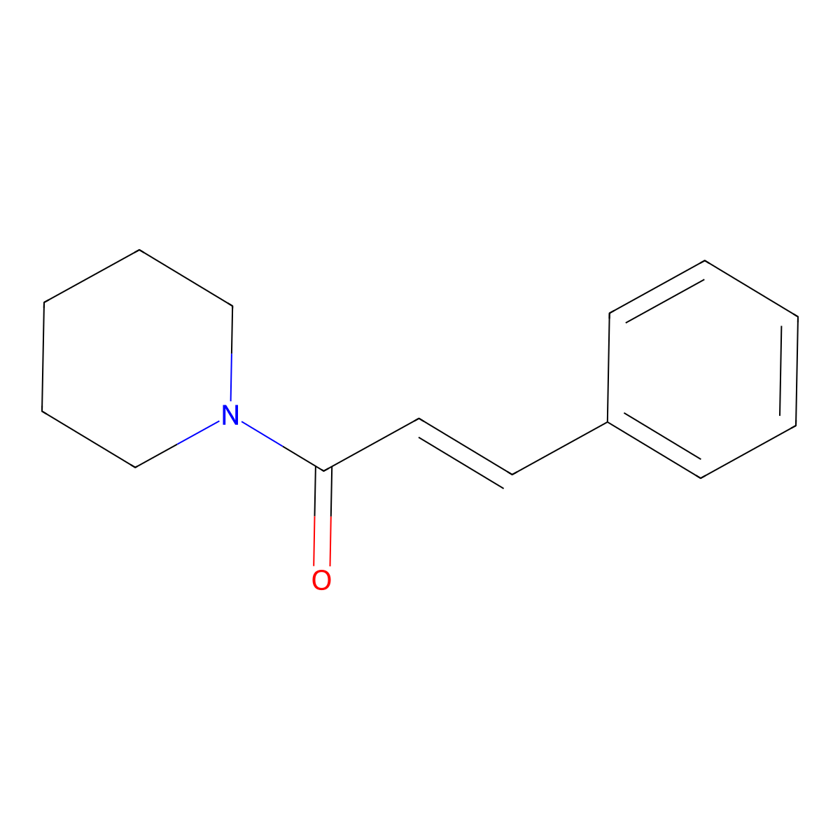 (E)-3-Phenyl-1-Piperidin-1-Ylprop-2-En-1-One molecular structure, CAS 5422-81-1