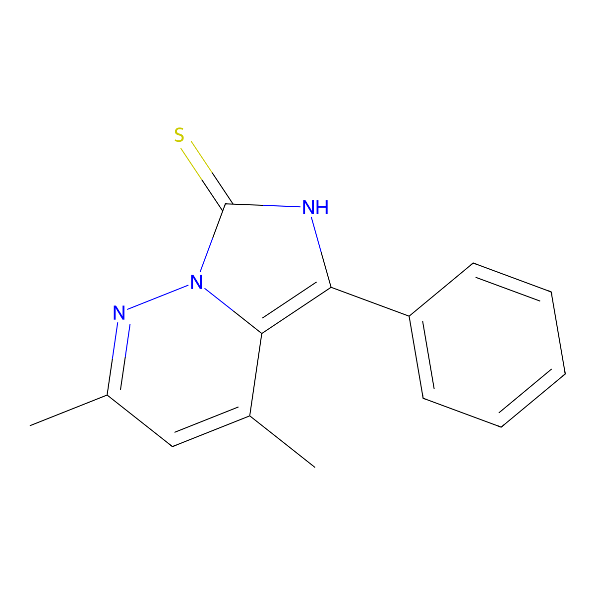 2,4-Dimethyl-5-phenylimidazo[1,5-b]pyridazine-7-thiol molecular structure, CAS 54221-54-4