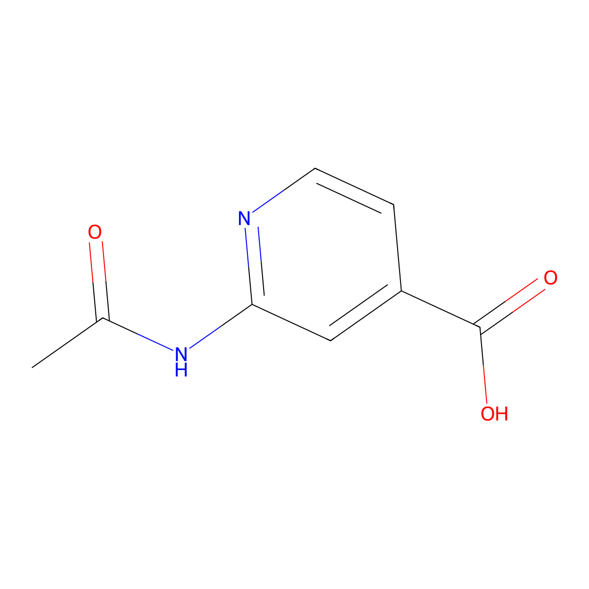 2-Acetamidopyridine-4-carboxylic acid molecular structure, CAS 54221-95-3