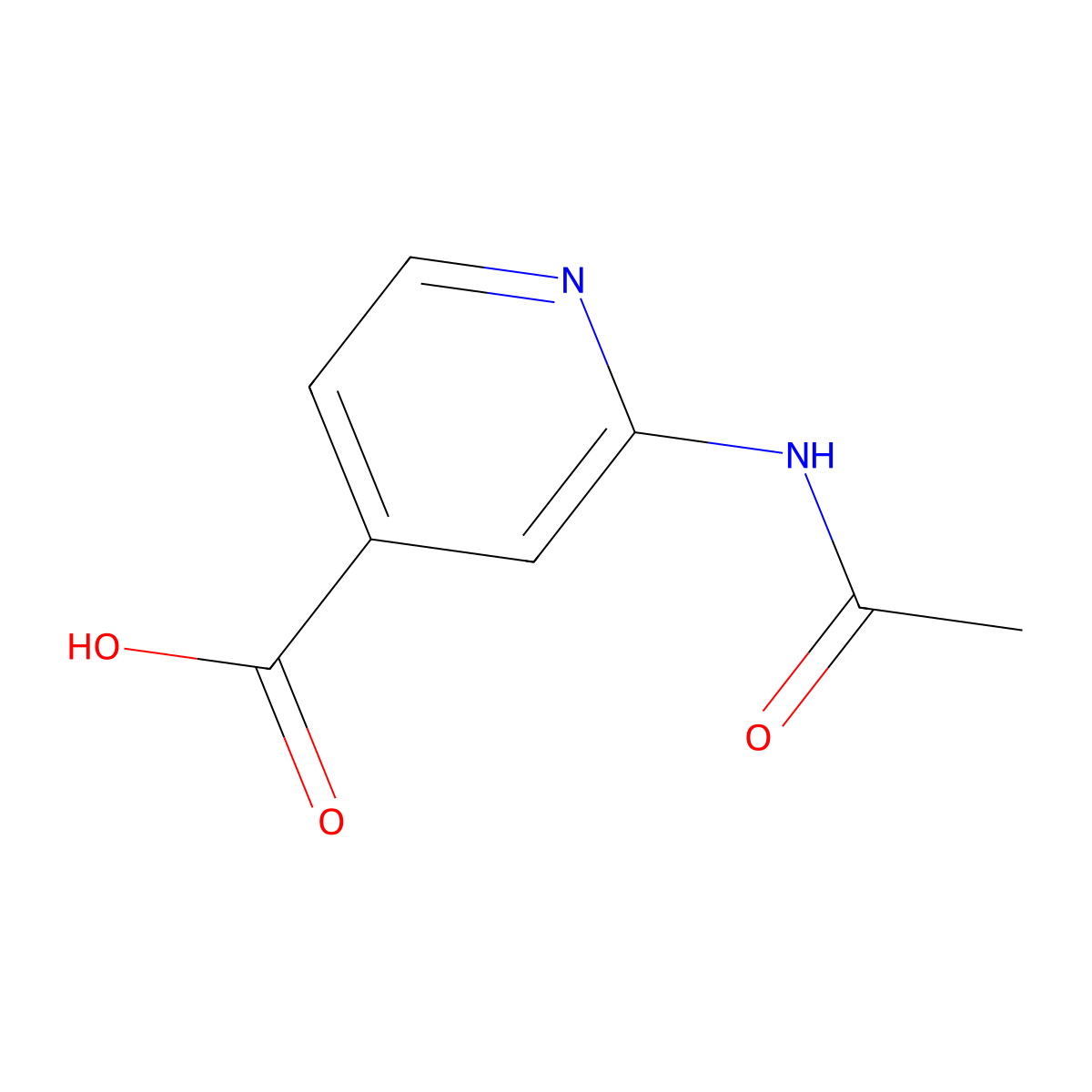2-Acetamidopyridine-4-carboxylic acid molecular structure, CAS 54221-95-3