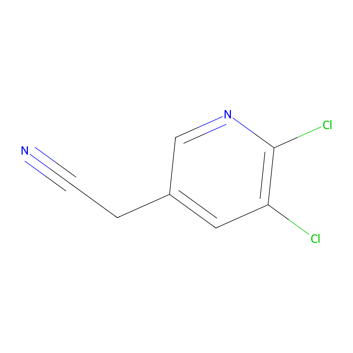 2-(5,6-Dichloropyridin-3-yl)acetonitrile molecular structure, CAS 54226-45-8