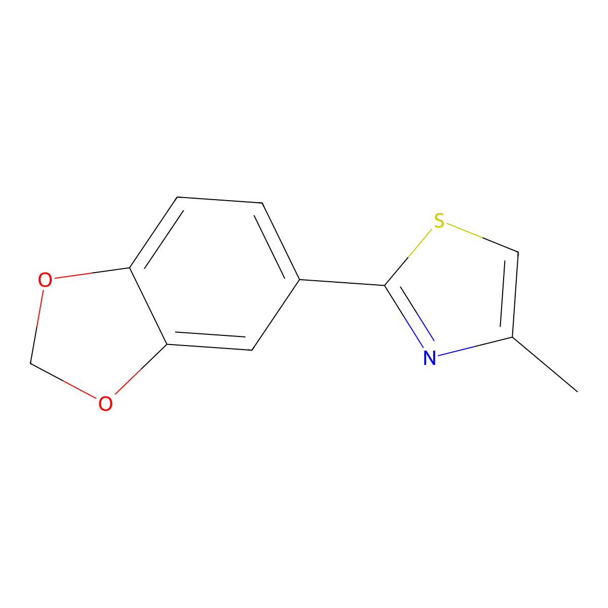 2-(1,3-Benzodioxol-5-yl)-4-methyl-1,3-thiazole molecular structure, CAS 5423-17-6