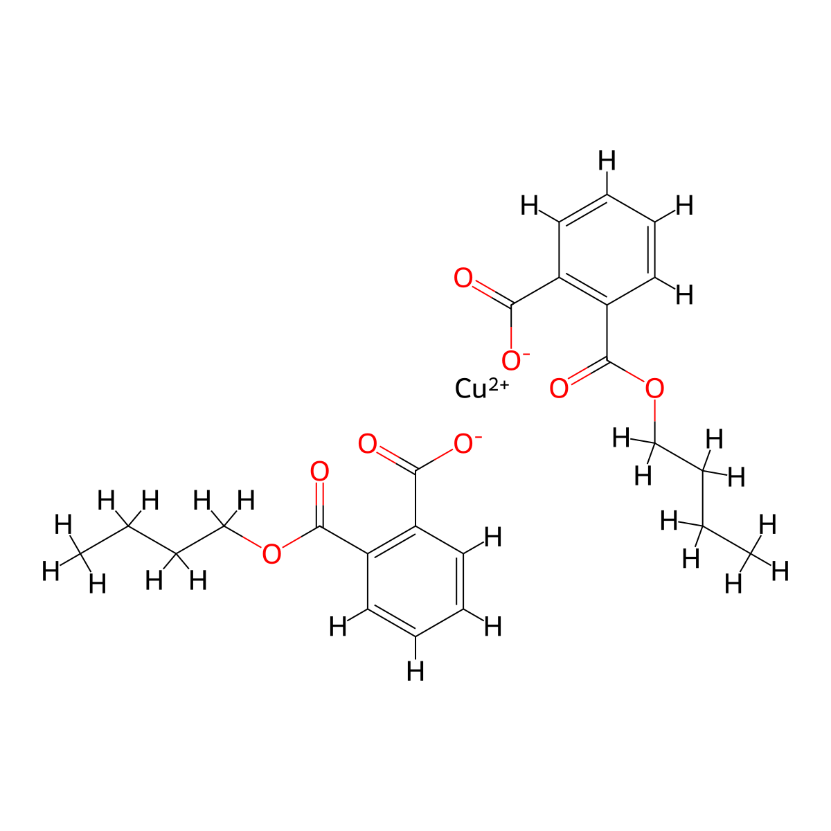 1,2-Benzenedicarboxylic acid, 1-butyl ester, copper(2+) salt (2:1) molecular structure, CAS 5423-38-1