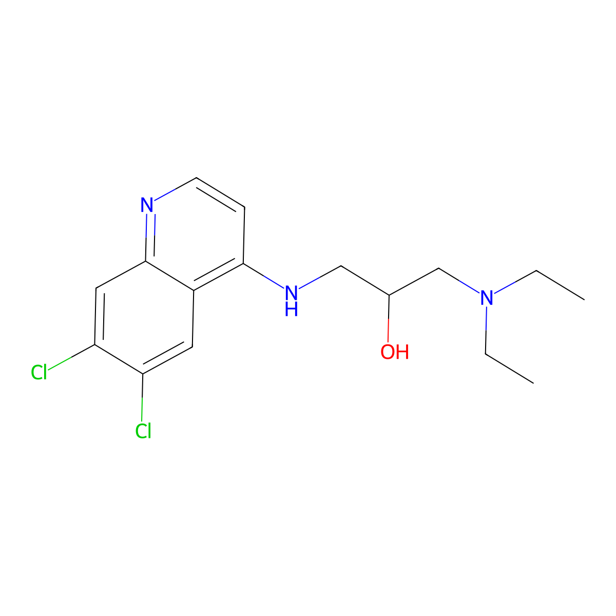 1-[(6,7-Dichloroquinolin-4-yl)amino]-3-(diethylamino)propan-2-ol molecular structure, CAS 5423-78-9