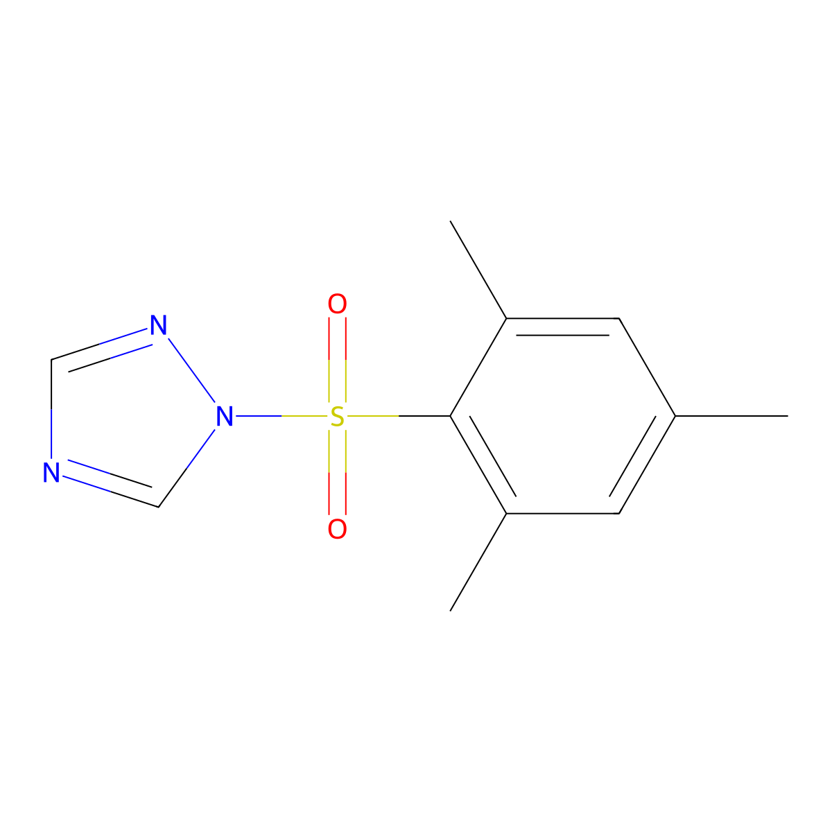 1-((2,4,6-Trimethylphenyl)sulfonyl)-1H-1,2,4-triazole molecular structure, CAS 54230-59-0