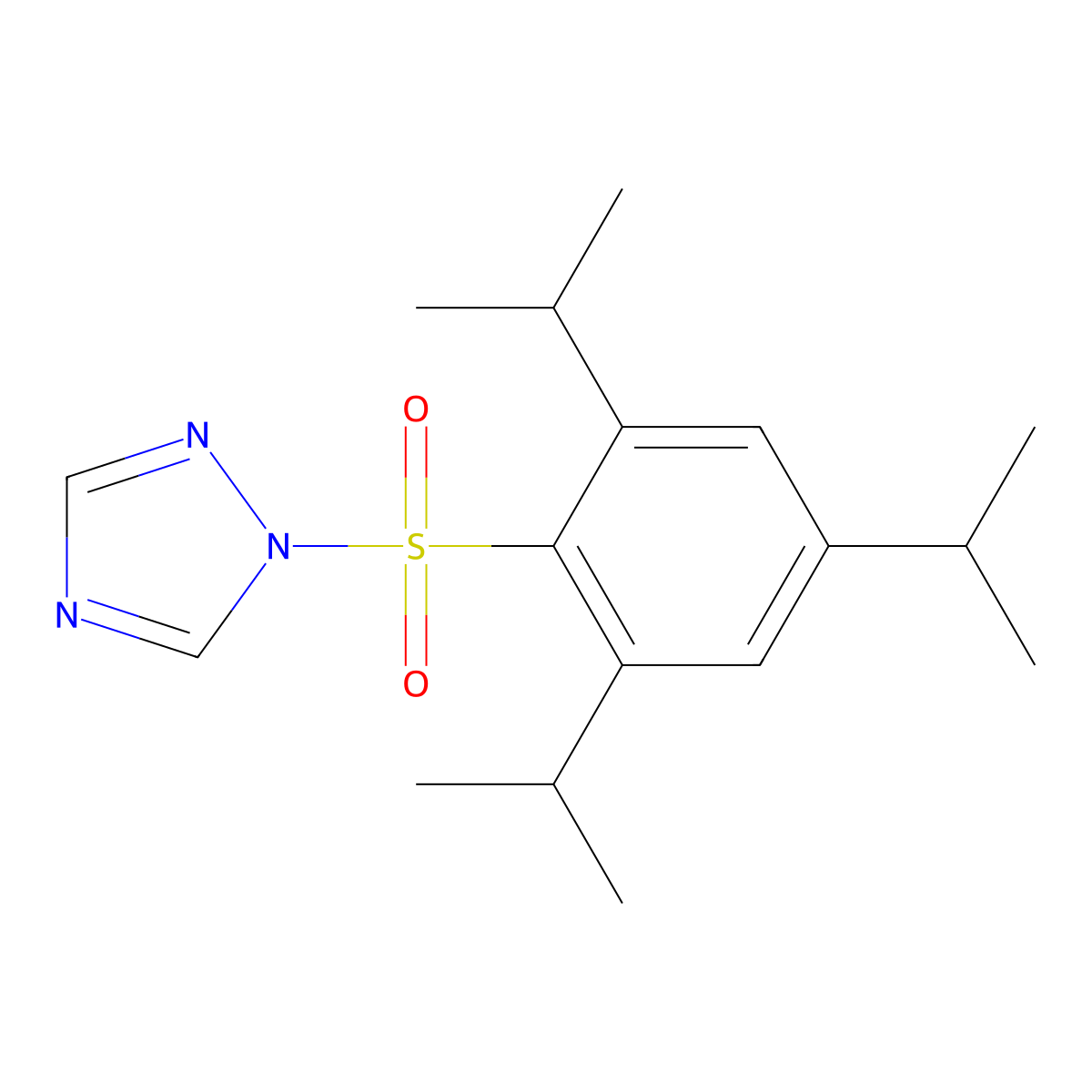 1-((2,4,6-Tris(isopropyl)phenyl)sulphonyl)-1H-1,2,4-triazole molecular structure, CAS 54230-60-3