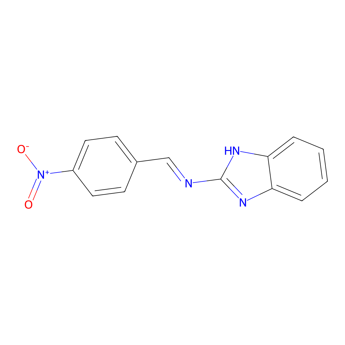 1H-Benzimidazol-2-amine, N-[(4-nitrophenyl)methylene]- molecular structure, CAS 54231-16-2