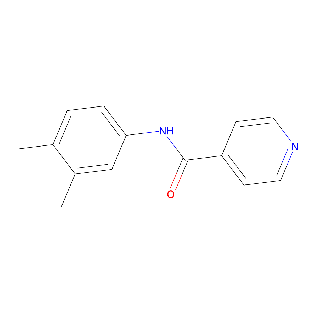 N-(3,4-dimethylphenyl)pyridine-4-carboxamide molecular structure, CAS 54231-48-0