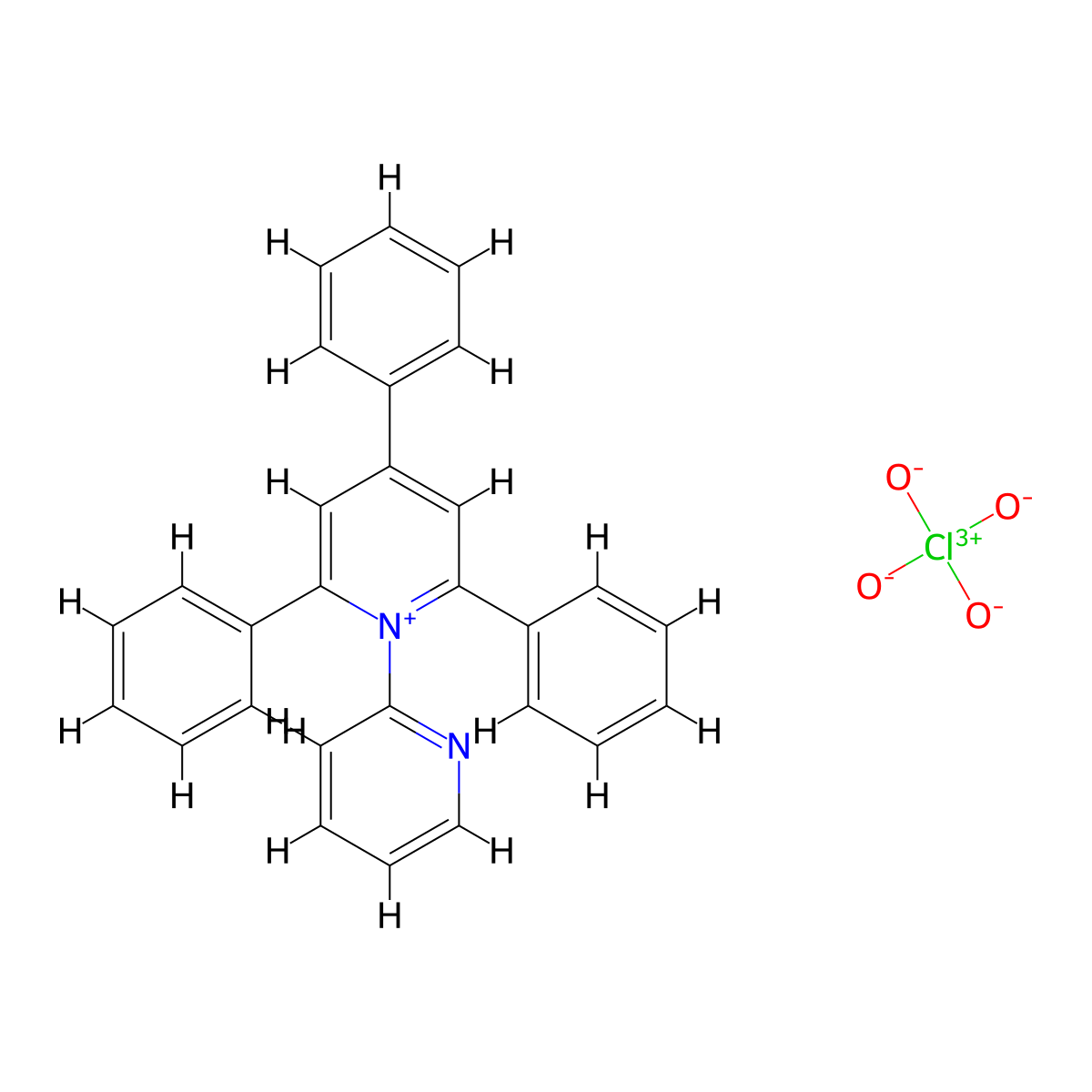 2,4,6-Triphenyl-1-(2-pyridinyl)pyridinium perchlorate molecular structure, CAS 54231-67-3