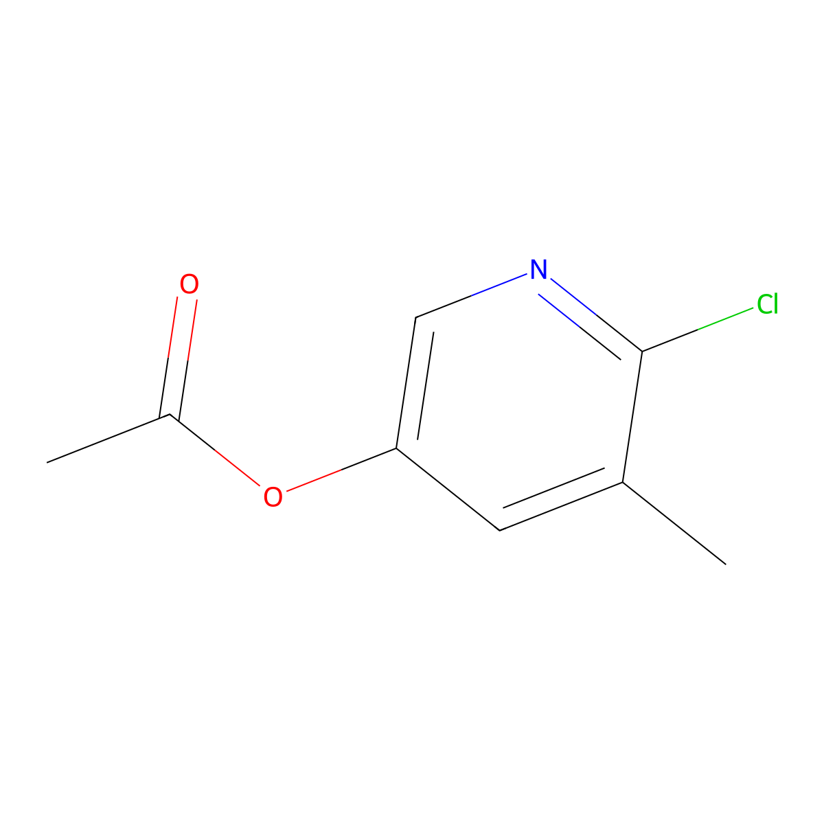 6-Chloro-5-methylpyridin-3-yl acetate molecular structure, CAS 54232-04-1