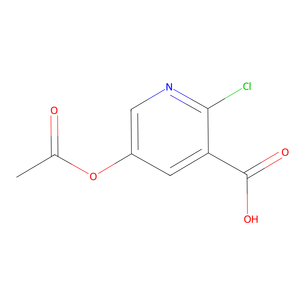 5-Acetoxy-2-chloronicotinic acid molecular structure, CAS 54232-05-2