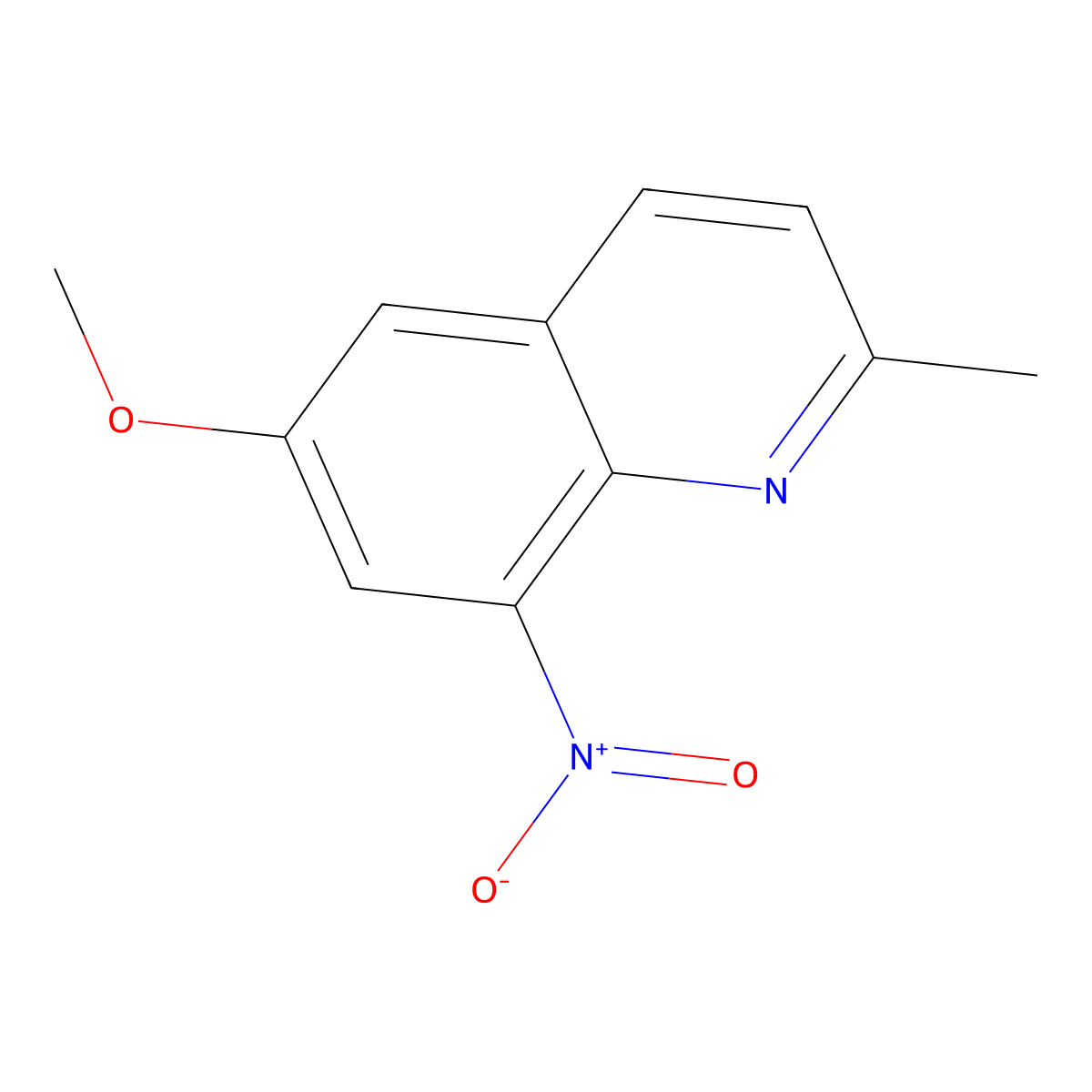 6-Methoxy-2-methyl-8-nitroquinoline molecular structure, CAS 54232-06-3