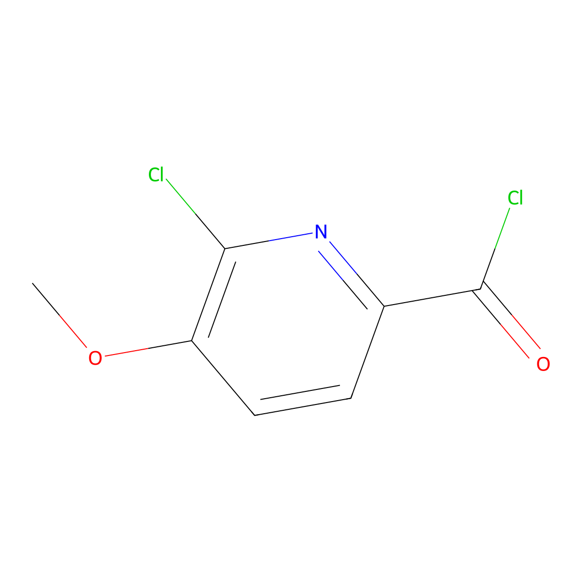 6-Chloro-5-methoxypyridine-2-carbonyl chloride molecular structure, CAS 54232-44-9