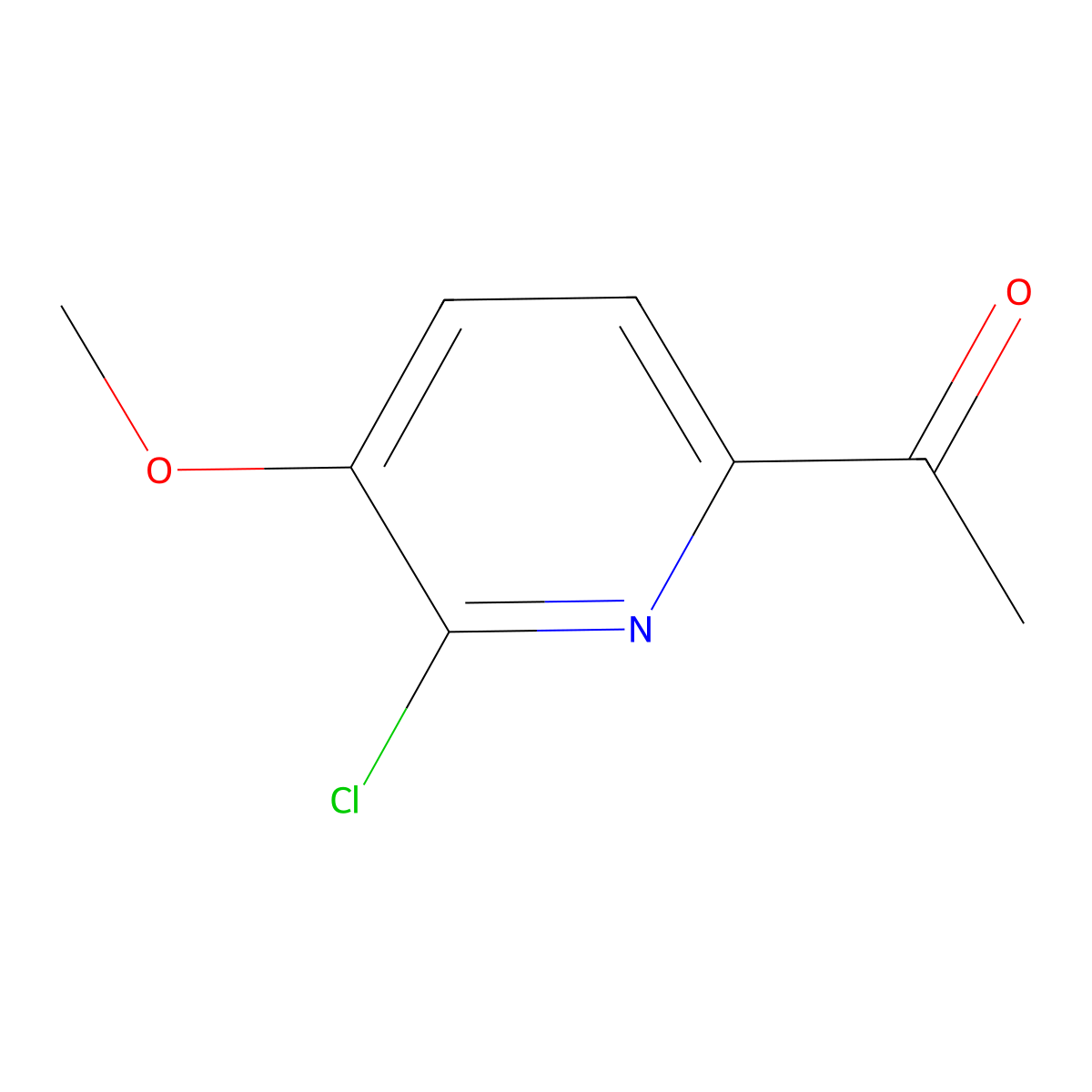 1-(6-Chloro-5-methoxypyridin-2-yl)ethan-1-one molecular structure, CAS 54232-46-1