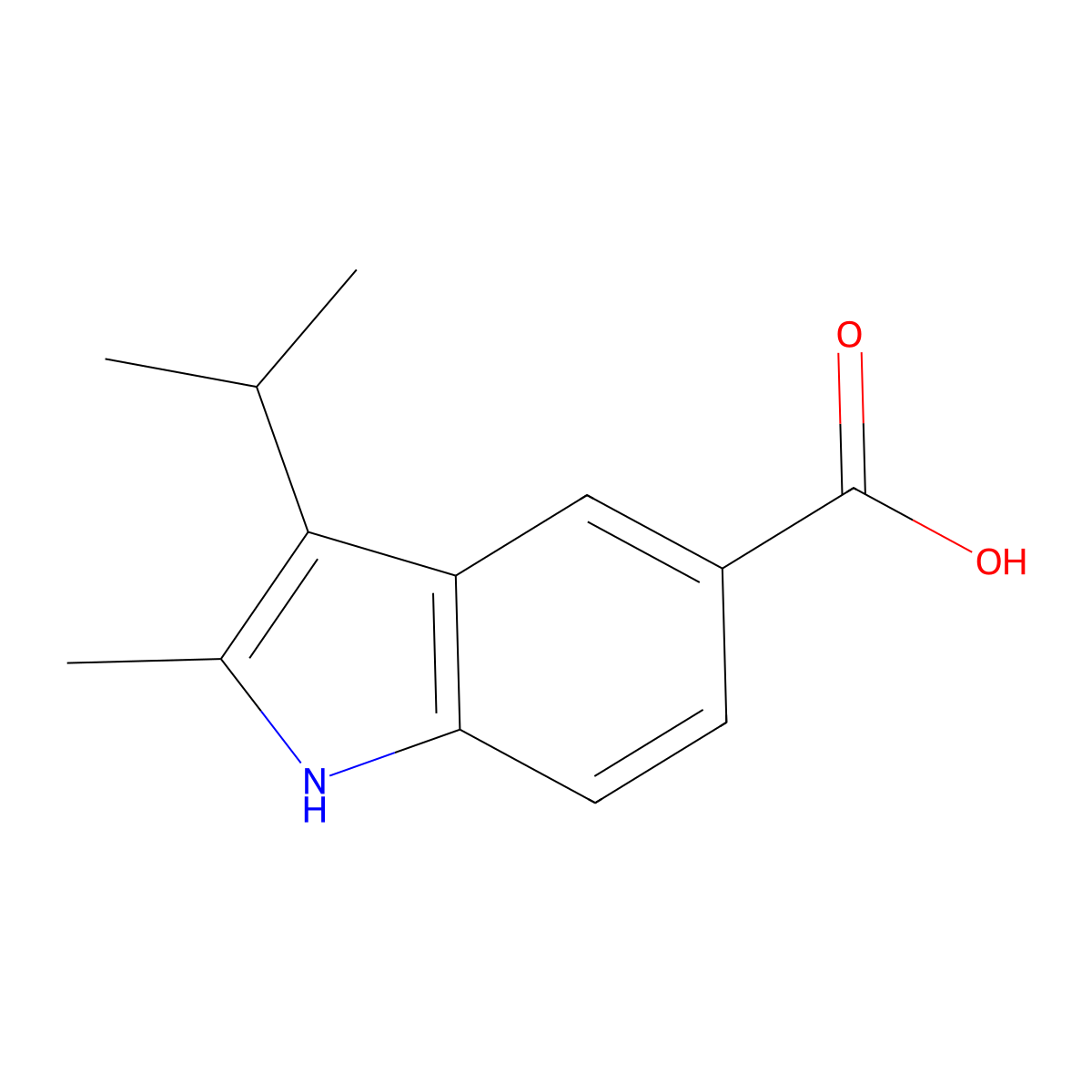 3-Isopropyl-2-methyl-1H-indole-5-carboxylic acid molecular structure, CAS 54233-21-5