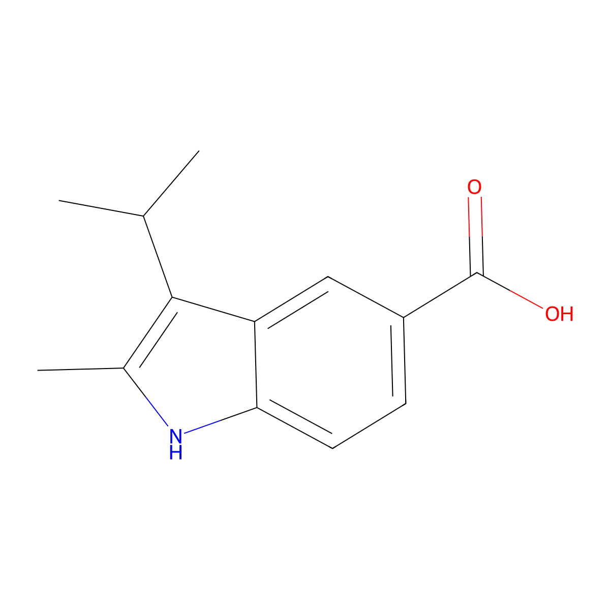 3-Isopropyl-2-methyl-1H-indole-5-carboxylic acid molecular structure, CAS 54233-21-5