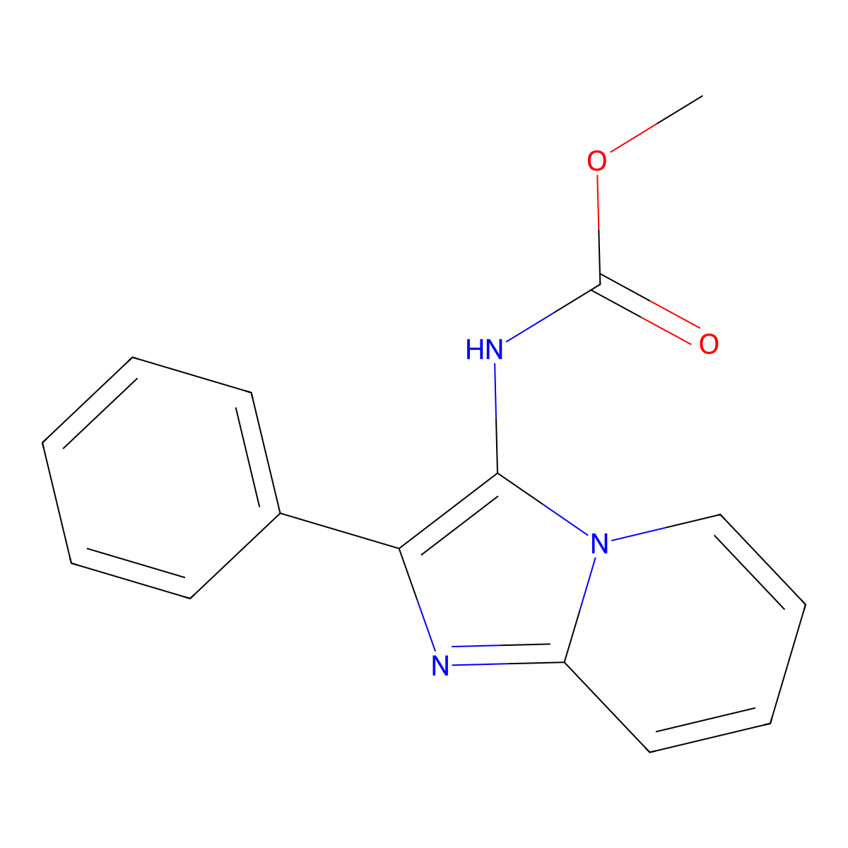 N-(2-phenyl-3-imidazo[1,2-a]pyridinyl)carbamic acid methyl ester molecular structure, CAS 54235-17-5