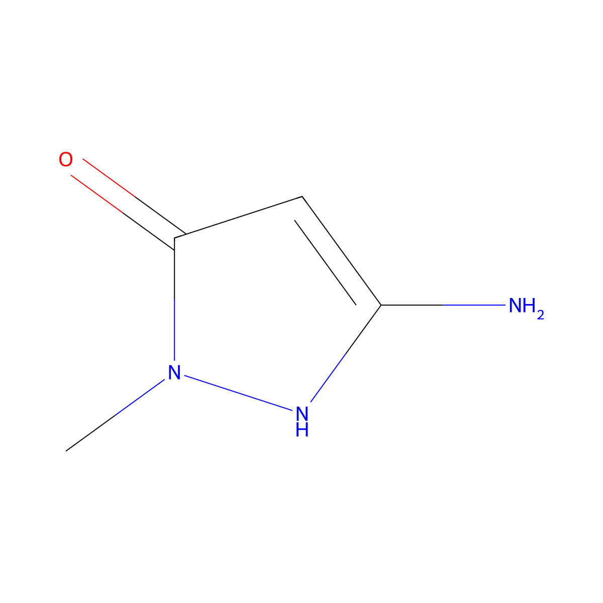 5-Amino-2-methyl-1,2-dihydro-3H-pyrazol-3-one molecular structure, CAS 54235-29-9