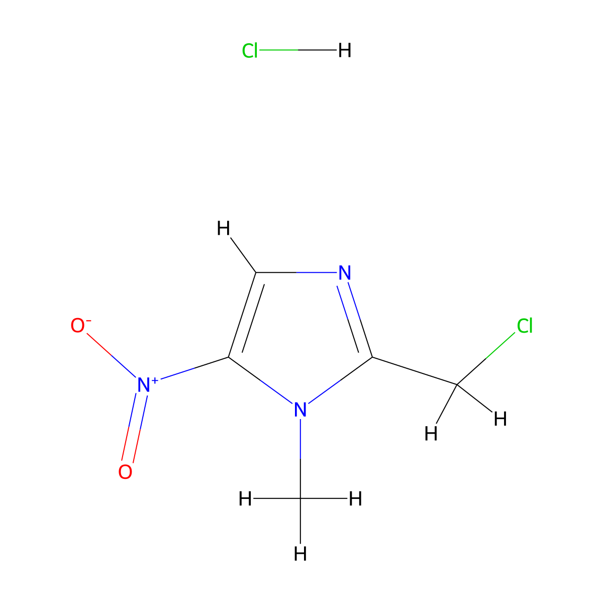 2-(chloromethyl)-1-methyl-5-nitro-1H-imidazole hydrochloride molecular structure, CAS 54237-04-6