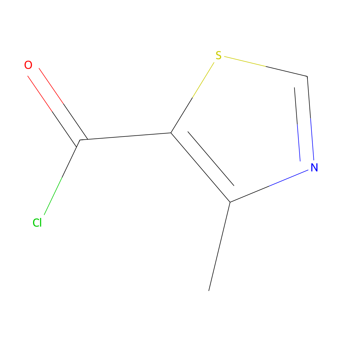 4-Methyl-1,3-thiazole-5-carbonyl chloride molecular structure, CAS 54237-09-1
