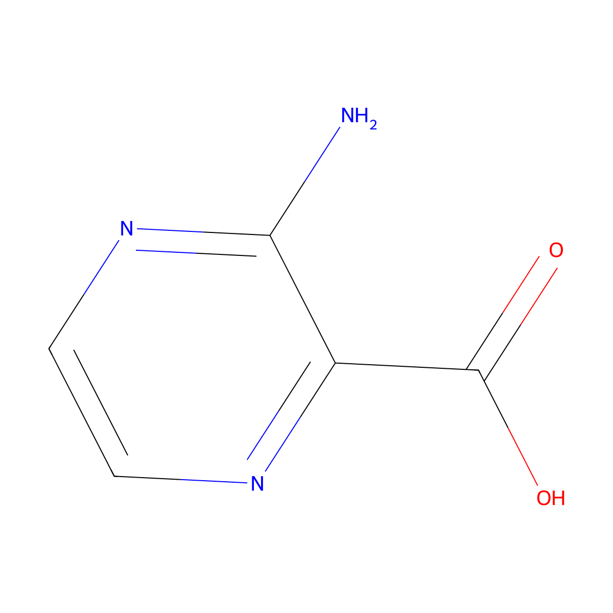 3-Amino-2-pyrazinecarboxylic acid molecular structure, CAS 5424-01-1
