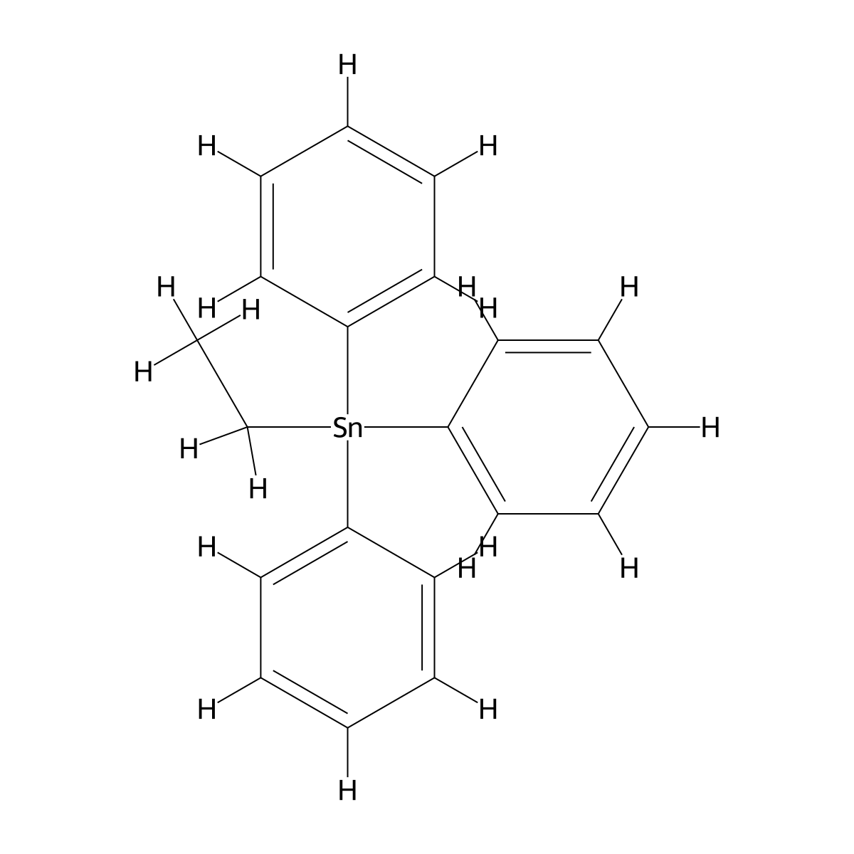 Ethyltriphenylstannane molecular structure, CAS 5424-25-9