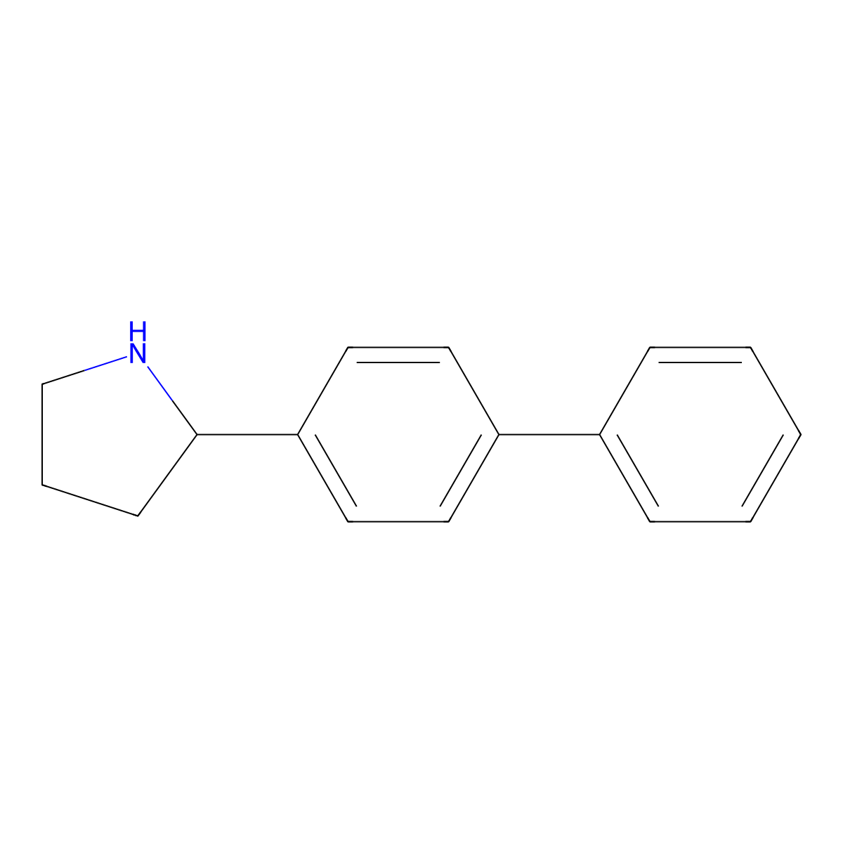 2-(4-Phenylphenyl)pyrrolidine molecular structure, CAS 5424-66-8