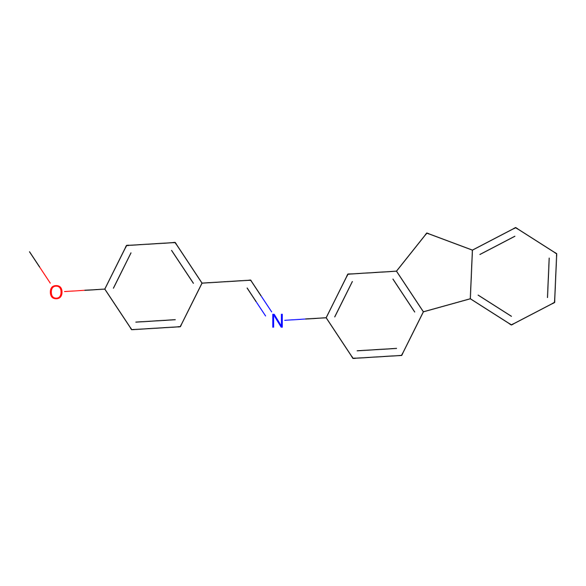 2-(N-P-Anisylideneamino)-fluorene molecular structure, CAS 5424-78-2