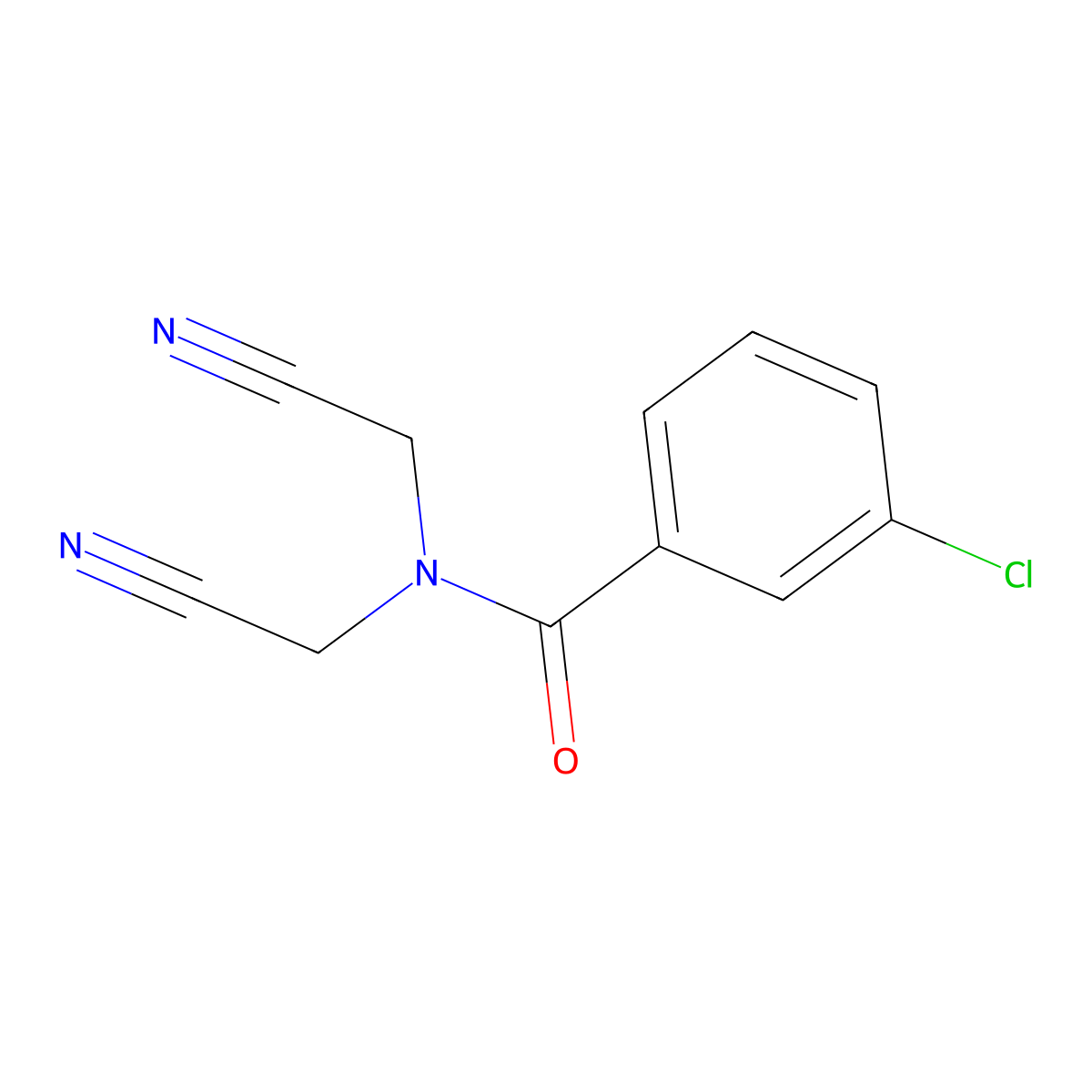 3-Chloro-N,N-bis(cyanomethyl)benzamide molecular structure, CAS 54240-91-4