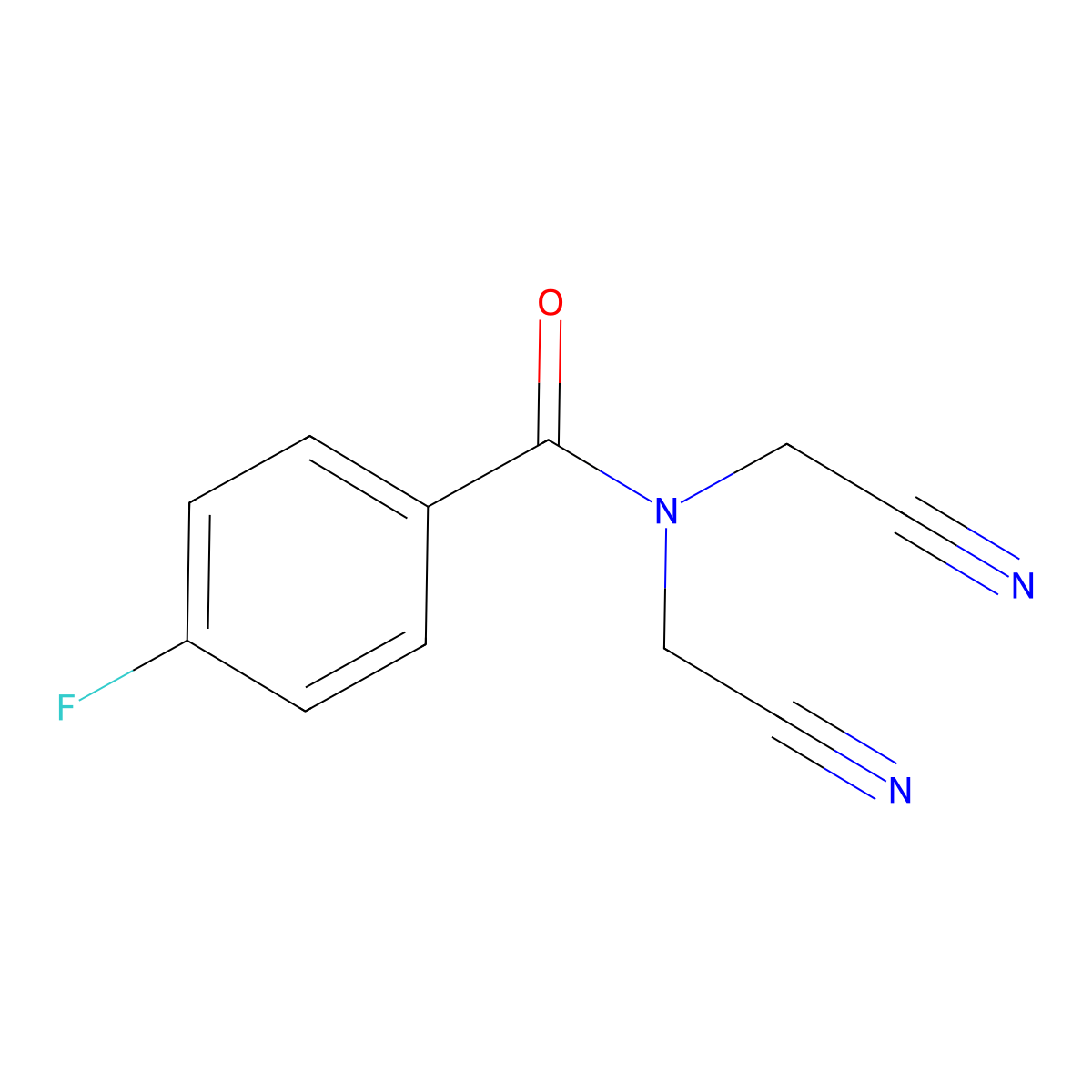 N,N-bis(cyanomethyl)-4-fluorobenzamide molecular structure, CAS 54240-94-7