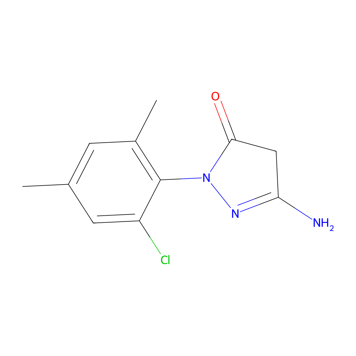 5-Amino-2-(2-chloro-4,6-dimethylphenyl)-2,4-dihydro-3H-pyrazol-3-one molecular structure, CAS 54241-45-1