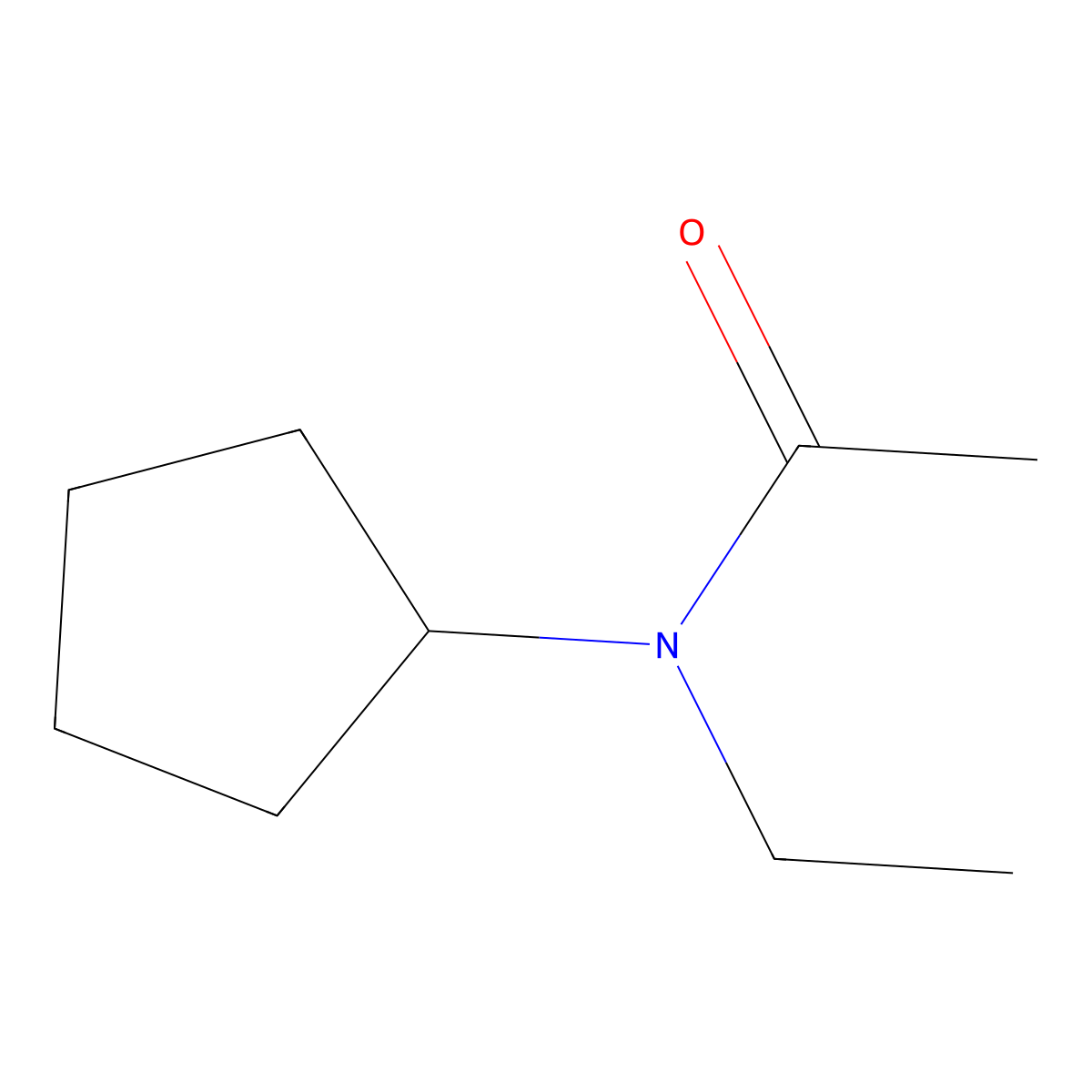 N-Cyclopentyl-N-ethylacetamide molecular structure, CAS 54244-76-7
