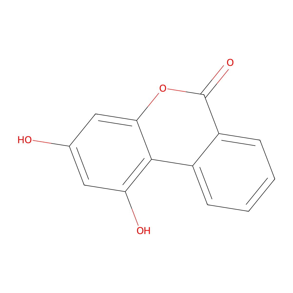 1,3-dihydroxy-6H-benzo[c]chromen-6-one molecular structure, CAS 54245-10-2