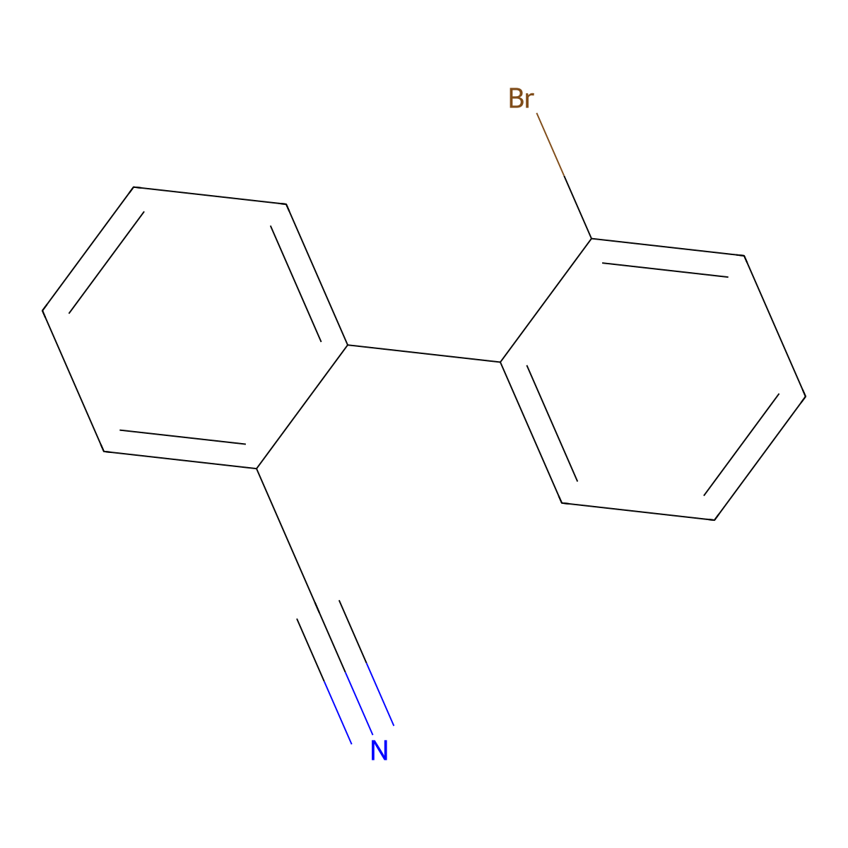 2'-Bromobiphenyl-2-carbonitrile molecular structure, CAS 54245-41-9