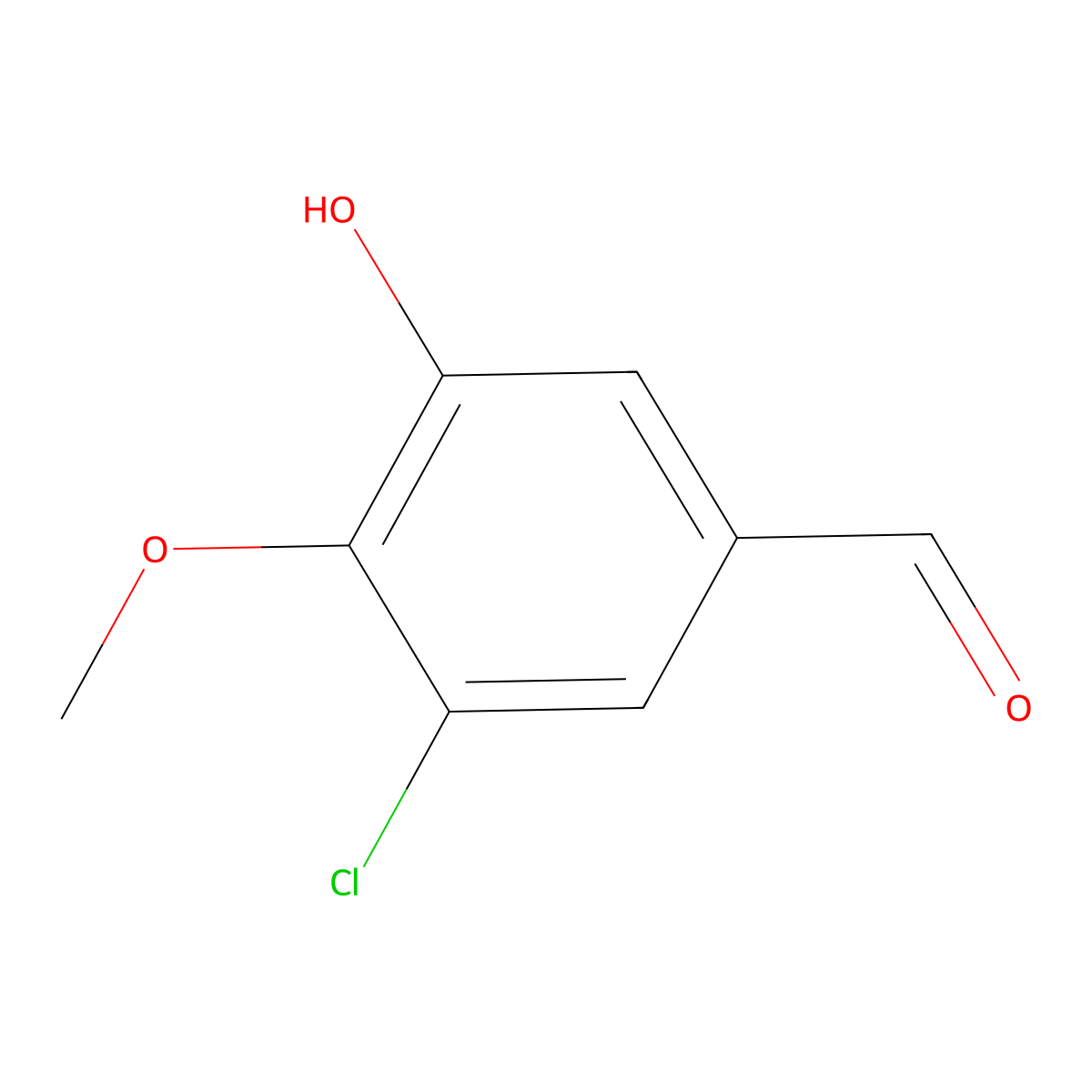 3-Chloro-5-hydroxy-4-methoxybenzaldehyde molecular structure, CAS 54246-06-9