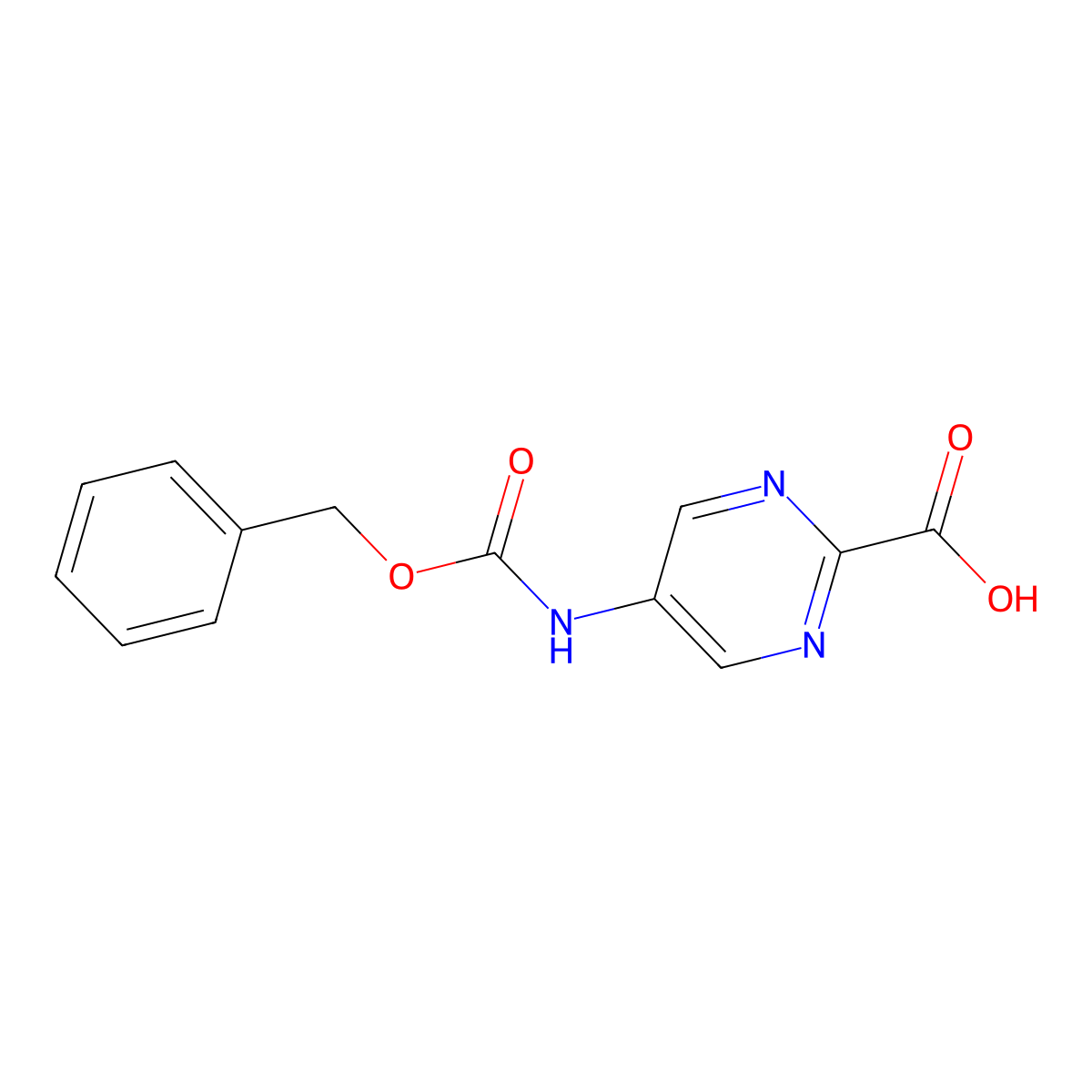 5-(((Benzyloxy)carbonyl)amino)pyrimidine-2-carboxylic acid molecular structure, CAS 54246-71-8