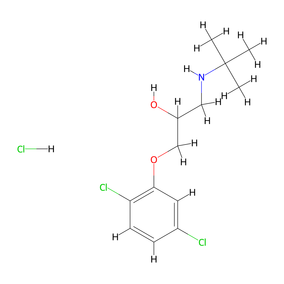 2-Propanol, 1-(2,5-dichlorophenoxy)-3-((1,1-dimethylethyl)amino)-, hydrochloride (1:1) molecular structure, CAS 54247-25-5