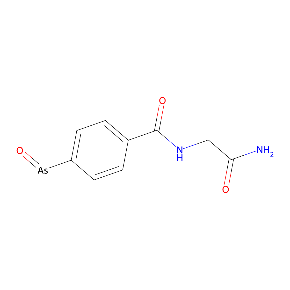 p-Arsenoso-N-(carbamoylmethyl)benzamide molecular structure, CAS 5425-16-1