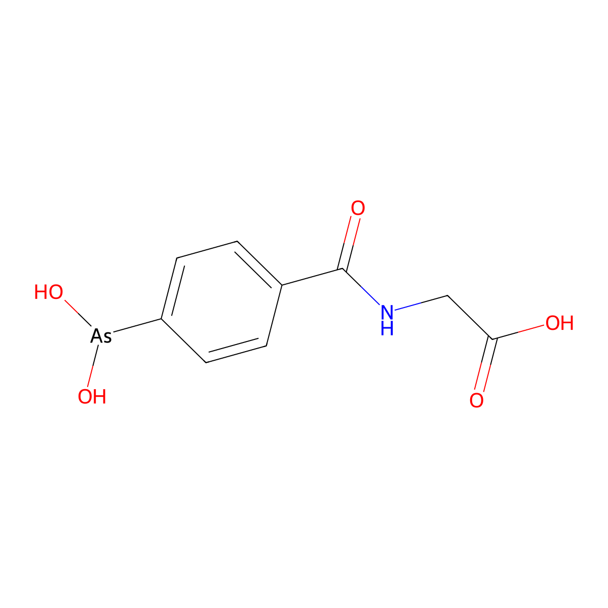 p-(Dihydroxyarsino)-hippuric acid molecular structure, CAS 5425-20-7