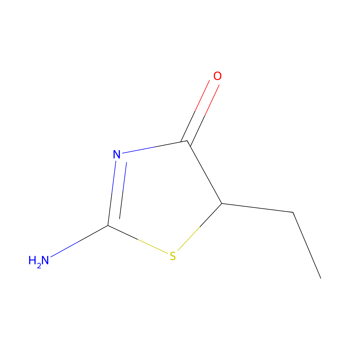 2-Amino-5-ethyl-1,3-thiazol-4-one molecular structure, CAS 5425-38-7
