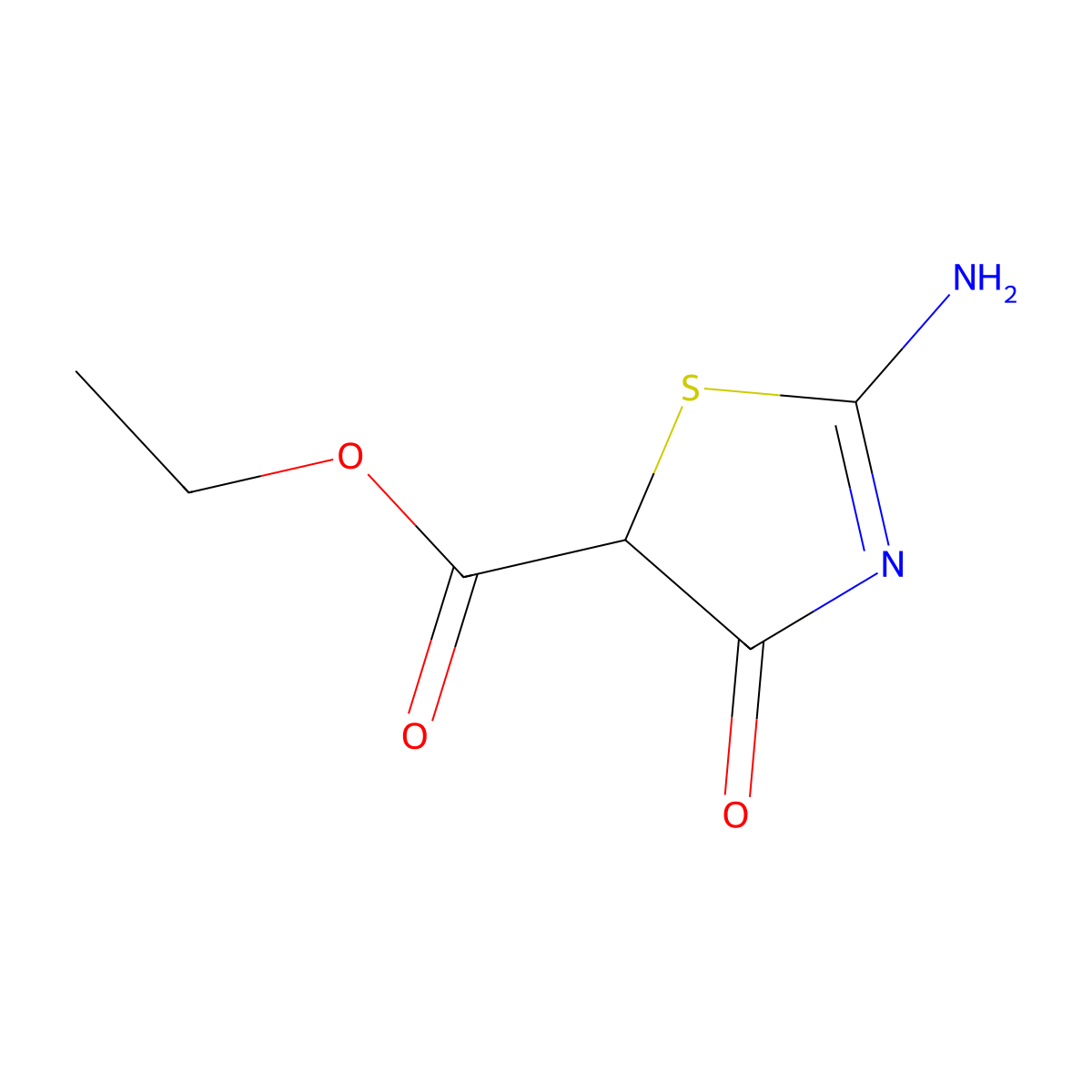 Ethyl 2-amino-4-oxo-4,5-dihydro-1,3-thiazole-5-carboxylate molecular structure, CAS 5425-41-2