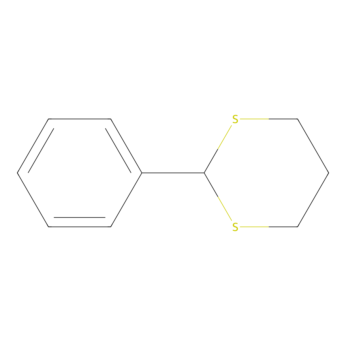 2-Phenyl-1,3-dithiane molecular structure, CAS 5425-44-5