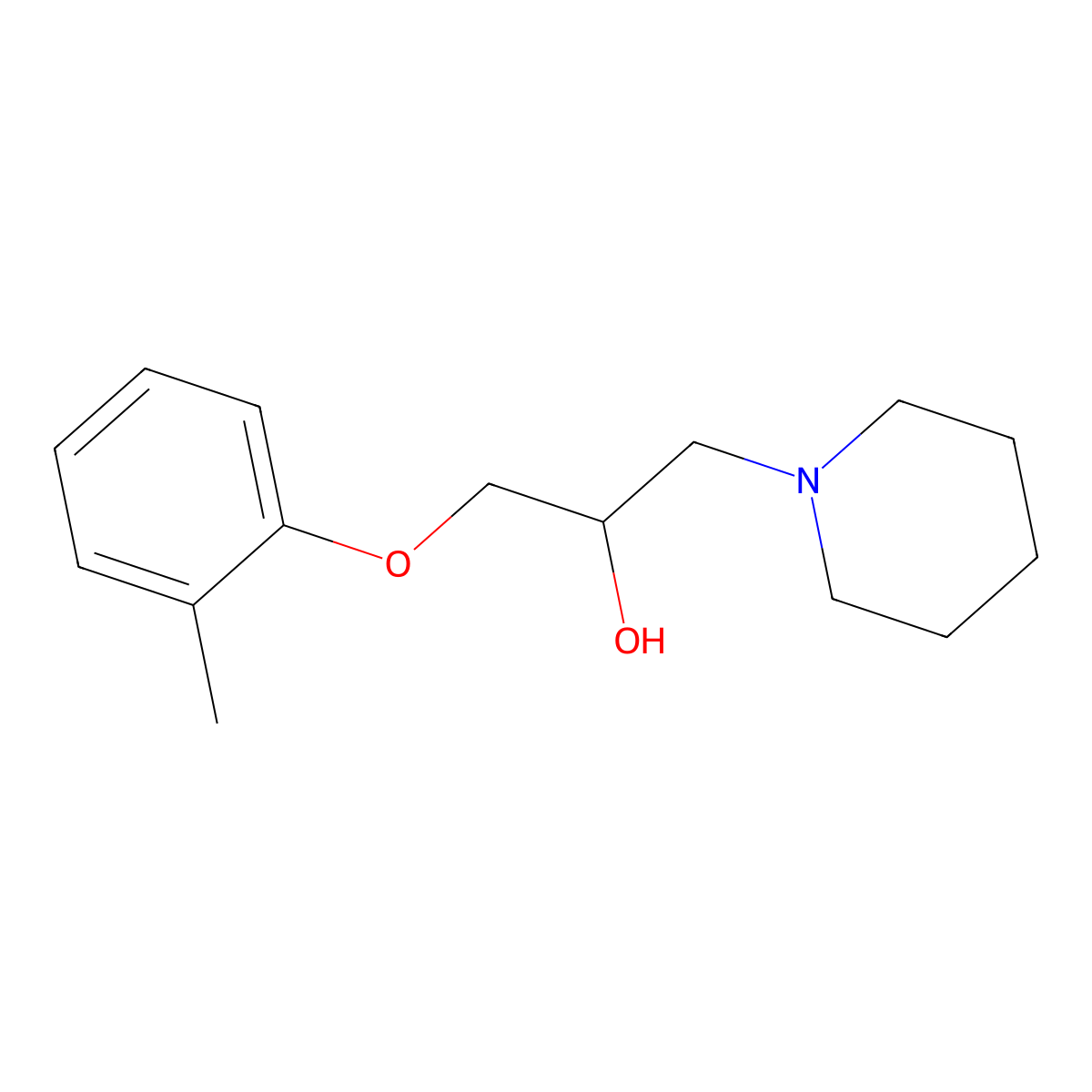 1-Piperidin-1-yl-3-o-tolyloxy-propan-2-ol molecular structure, CAS 5425-51-4