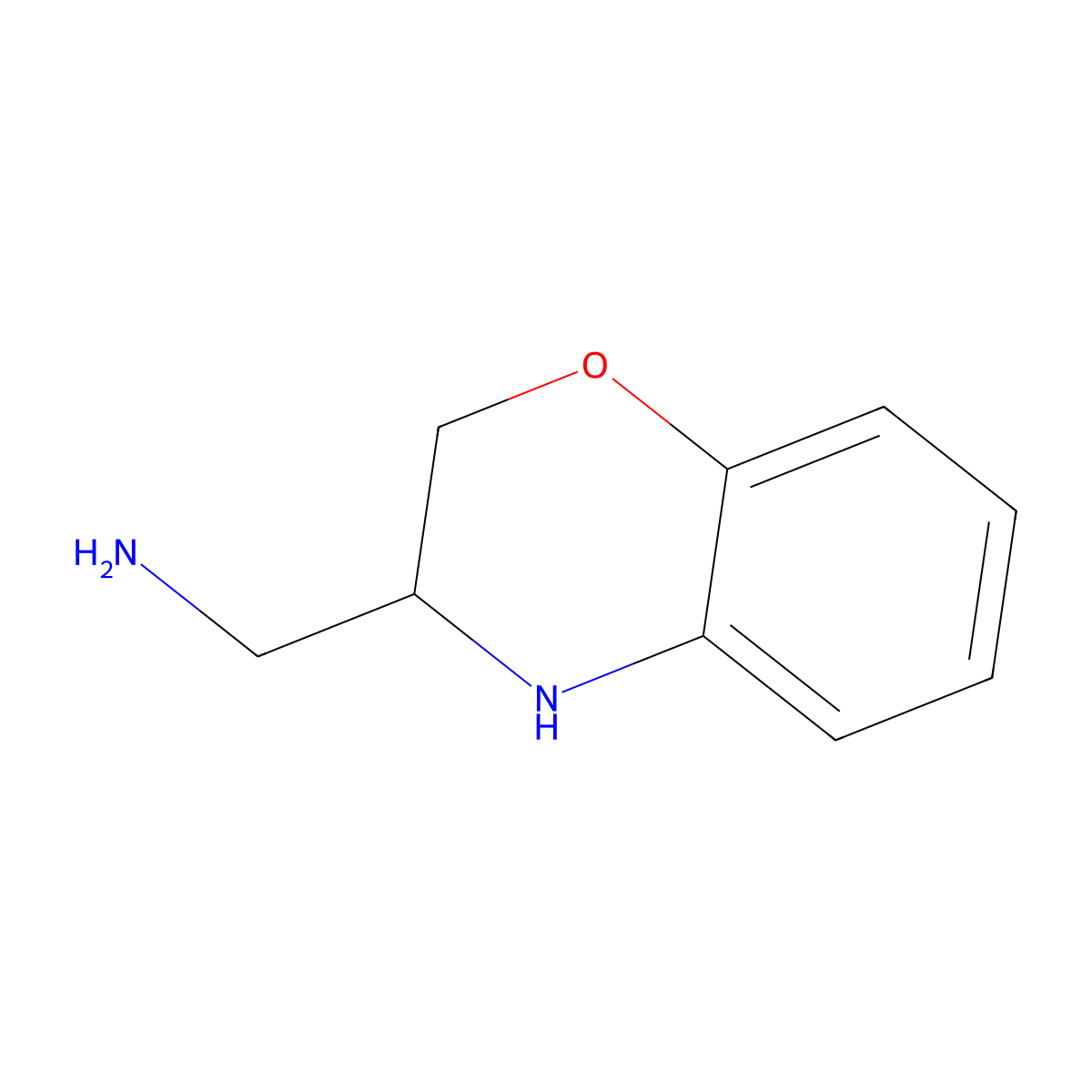 (3,4-Dihydro-2H-benzo[b][1,4]oxazin-3-yl)methanamine molecular structure, CAS 54252-56-1