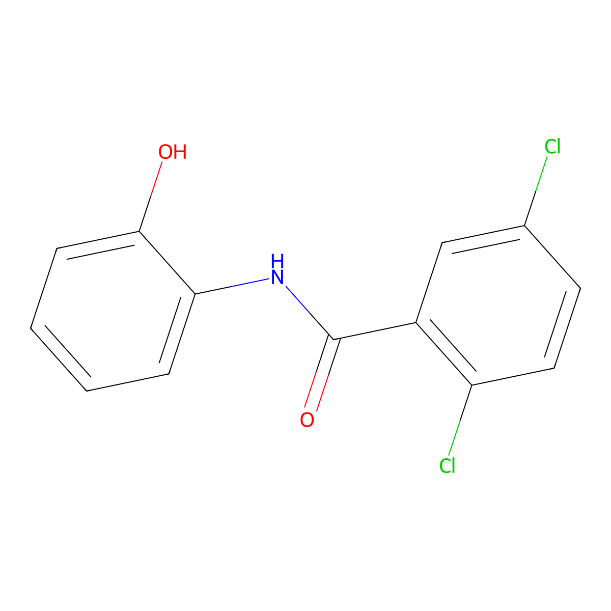 2,5-Dichloro-n-(2-hydroxyphenyl)benzamide molecular structure, CAS 54255-53-7