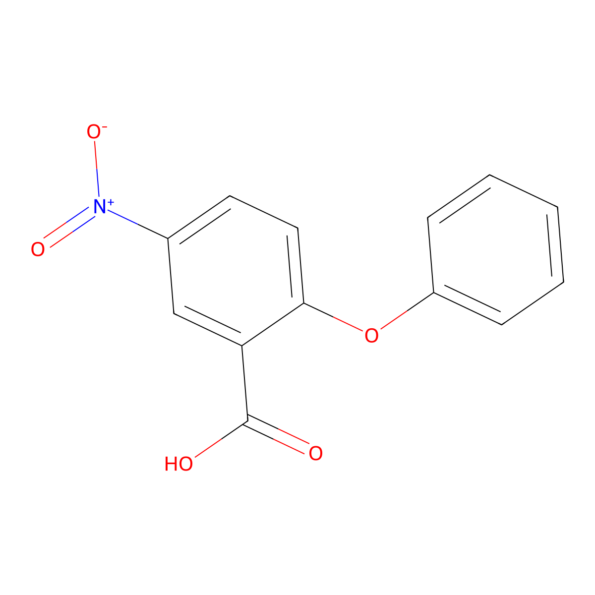 5-Nitro-2-phenoxybenzoic acid molecular structure, CAS 54255-63-9